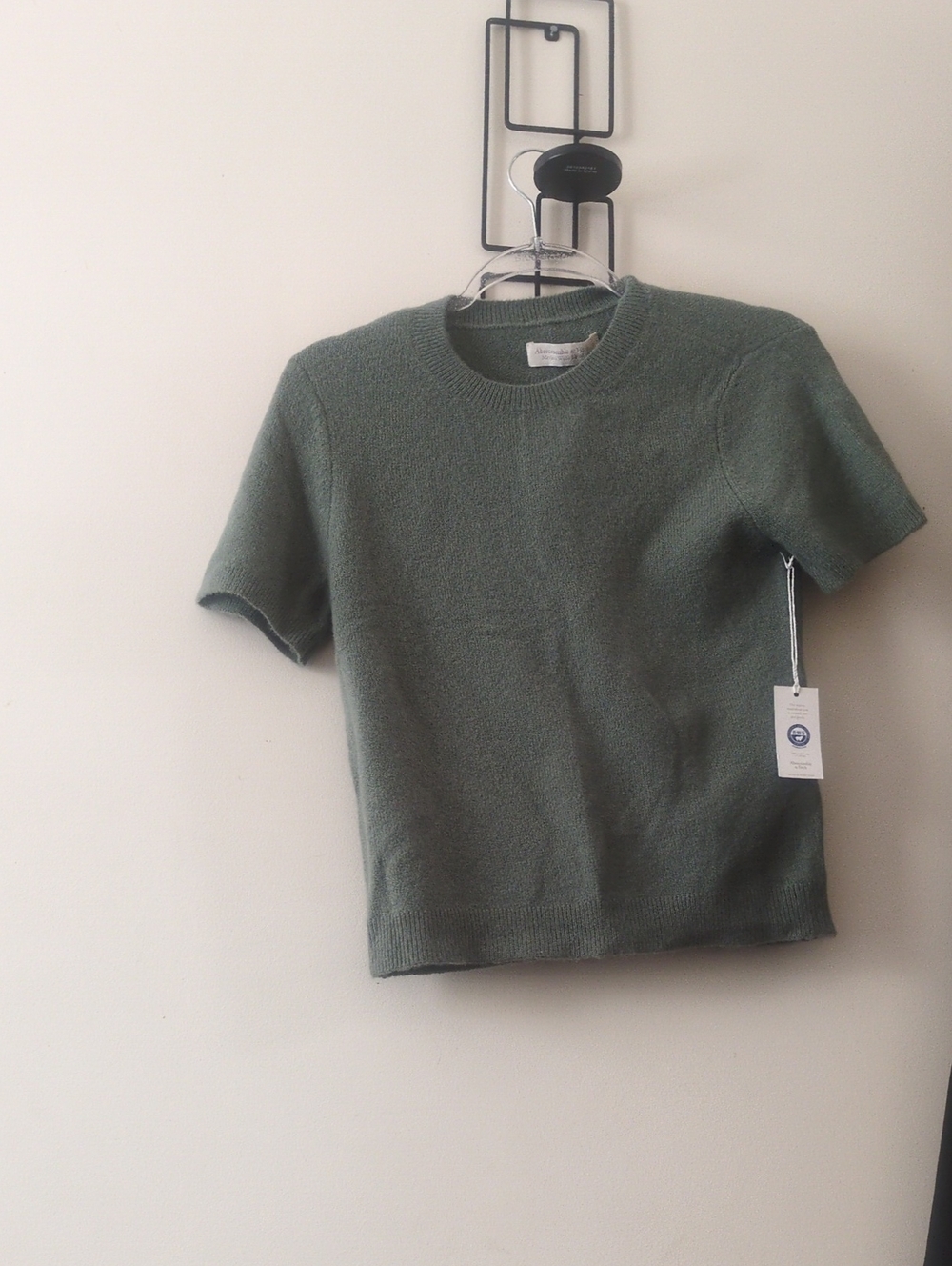 Abercrombie & Fitch Olive Green Short-Sleeve Knit Top
